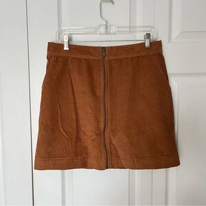 GAP Corduroy Zip Front Mini Skirt